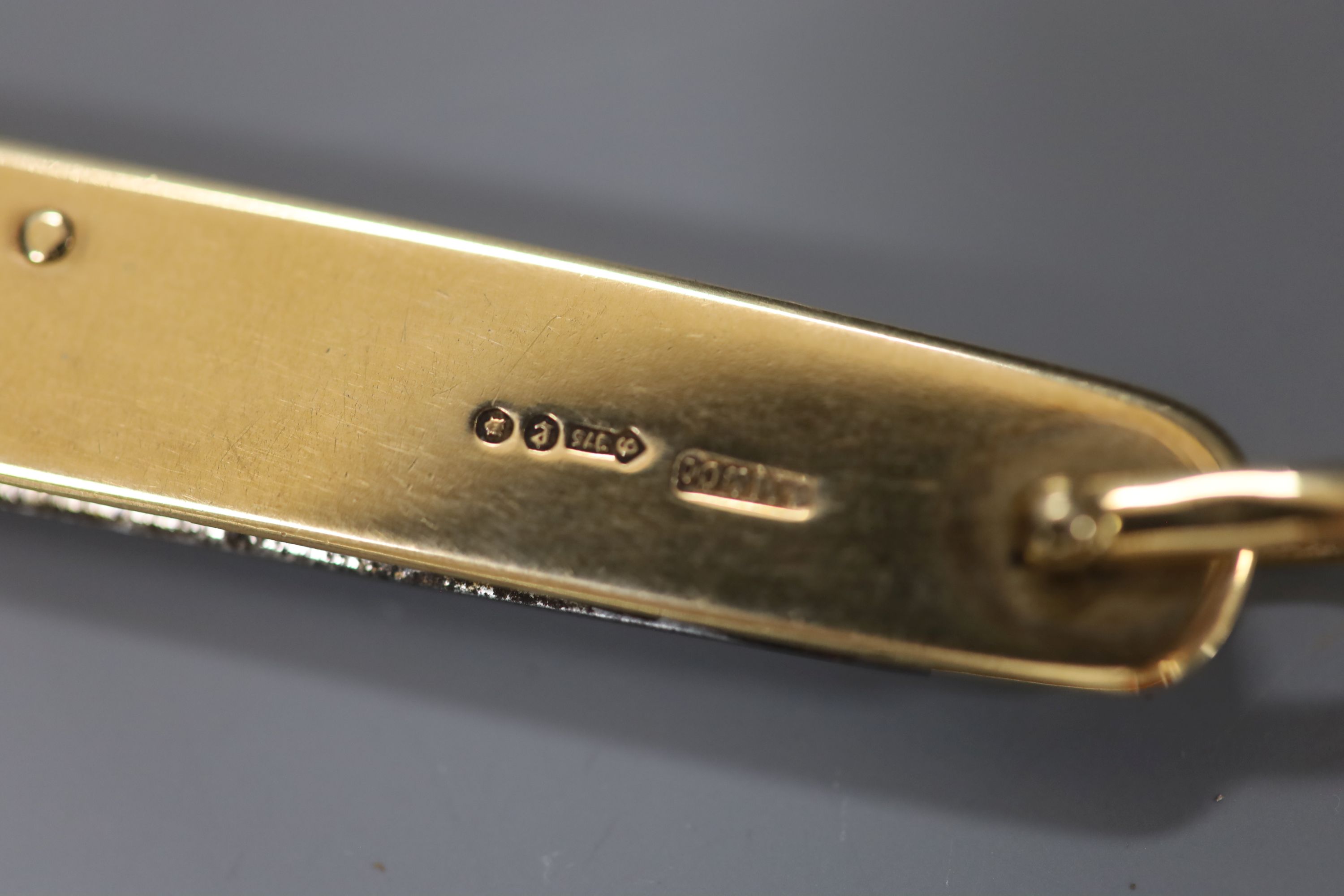 A George V 9ct gold mounted pocket knife, 78mm,